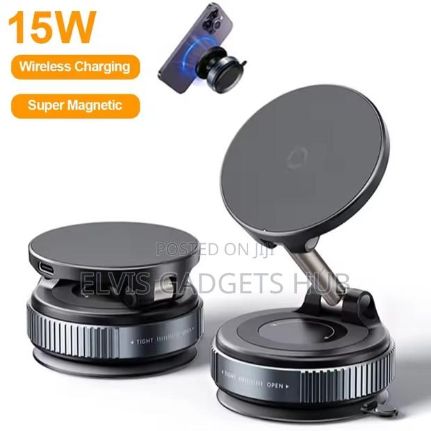 Vacuum Suction 15w Wireless Charging Phone Holder Mount · Photo 4