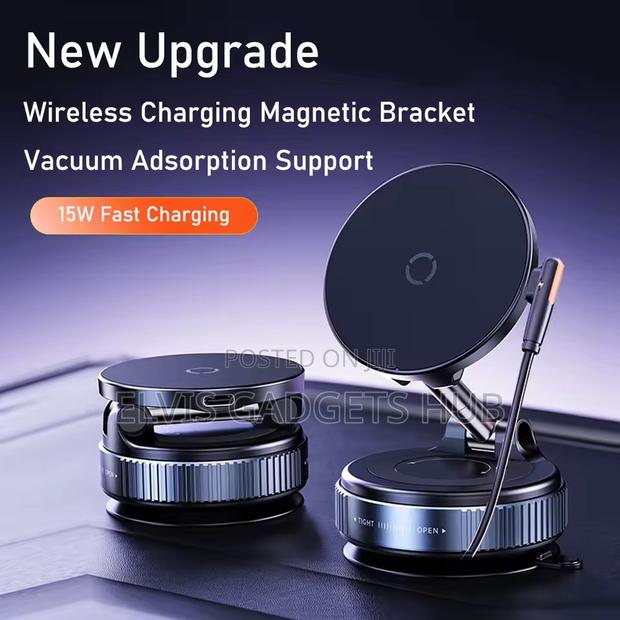 Vacuum Suction 15w Wireless Charging Phone Holder Mount · Photo 2