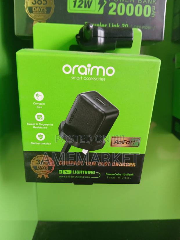 Oraimo Anifast 10w Lightning iPhone Compact Fast Charger · Photo 1