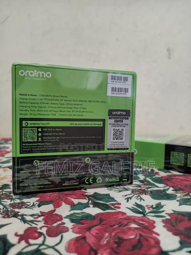 Oraimo Watch 6 Nano 1.52" TFT Full Touch Smart Watch · Photo 2