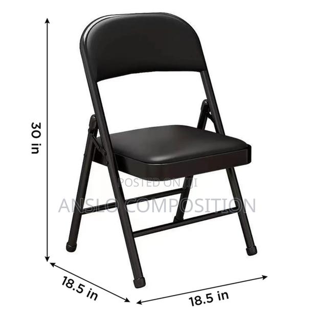 Black Leather Foldable Chair · Photo 1