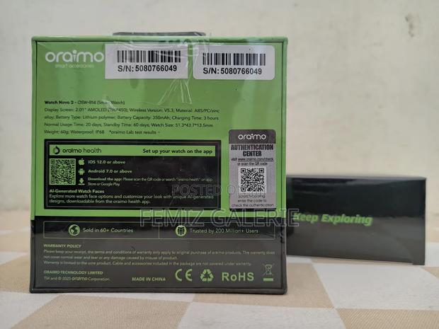 Oraimo Watch Nova 2 2.01" Amoled Ip68 Curved Touchscreen Smart Watch · Photo 2