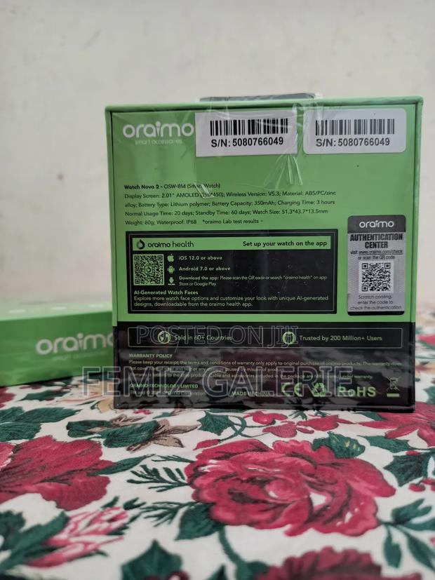 Oraimo Watch Nova 2 2.01" Amoled Ip68 Curved Touchscreen Smart Watch · Photo 2