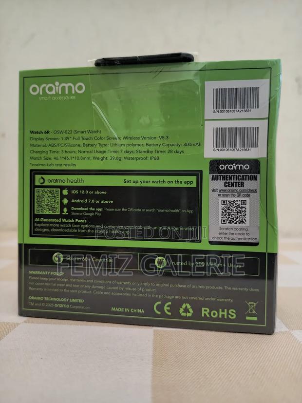Oraimo Watch 6r 1.39'' Anti-Scratch Ip68 Smart Watch · Photo 2