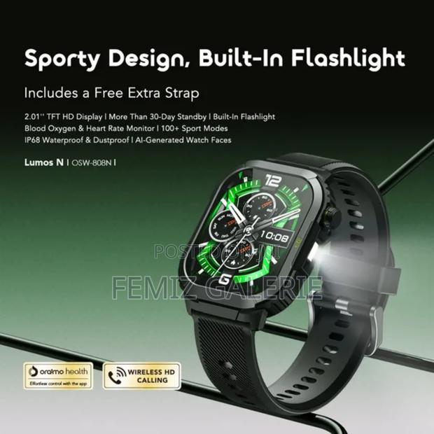 Oraimo Watch Lumos N 2.01'' Hd Display Ip68 Smart Watch · Photo 3
