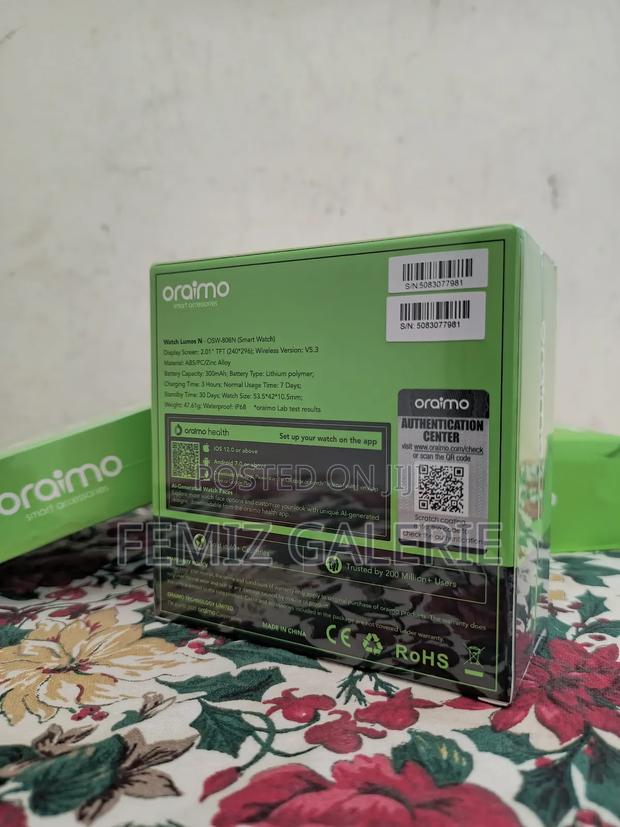 Oraimo Watch Lumos N 2.01'' Hd Display Ip68 Smart Watch · Photo 3