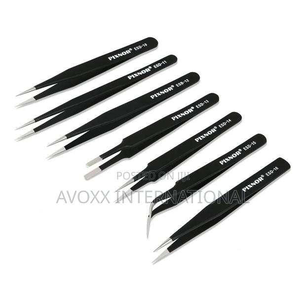 Pixnor Precision Tweezer Set - 7pcs Anti-static Tweezers Set S.Stel · Photo 1