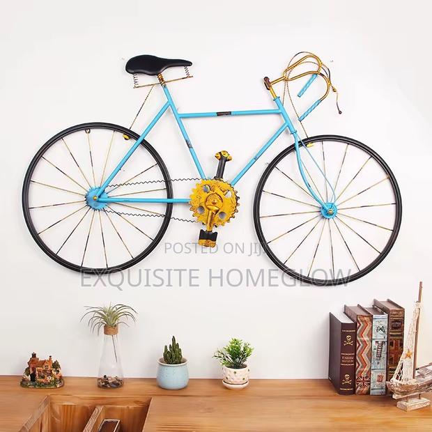 Vintange-Style Metal Bicycle Wall Art Piece With Added String Lights · Photo 3