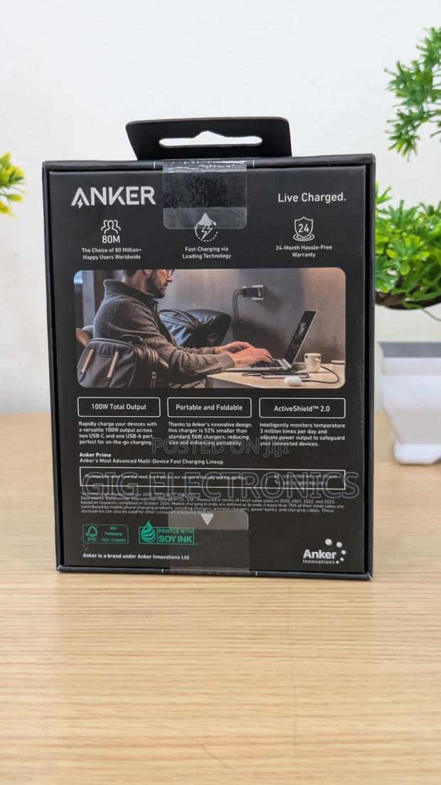 Anker Prime Charger 100w Usb C Foldable Charger 3-port Gan A2688 · Photo 2
