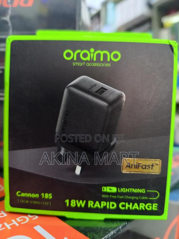 Oraimo 18w Rapid Charger With Cable Ocw-5184u+L53 · Photo 1