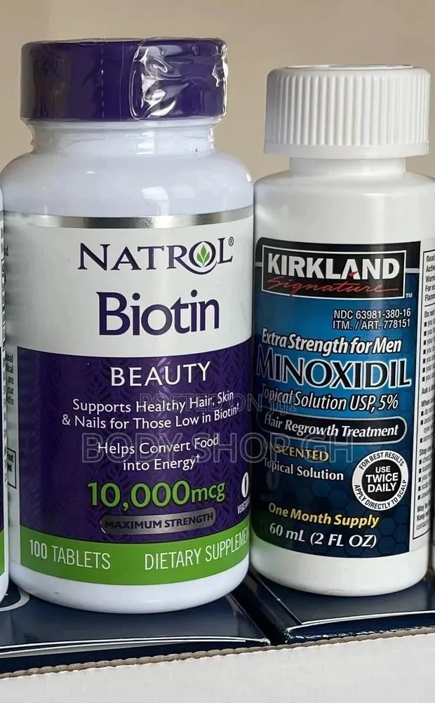 Kirkland Minoxidil + Natrol Biotin (100 Tabs) Hairloss Combo · Photo 1