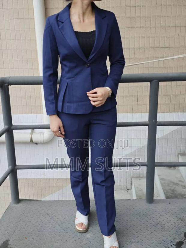Quality 2-Piece Ladies Official Trousers Suit in Blue-Black · Photo 2