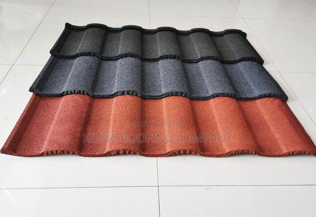 Milano Blue-Black, Black and Red Euro Tiles · Photo 1