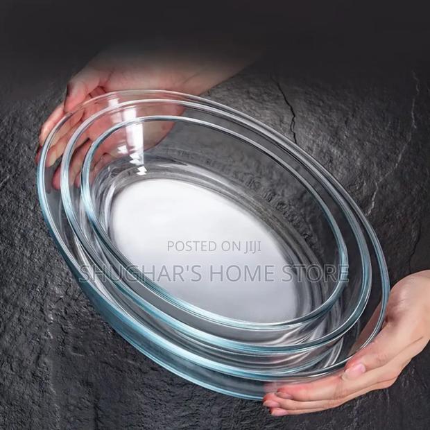 3pcs Set Oval Glass Bowls/ Baking Trays · Photo 1