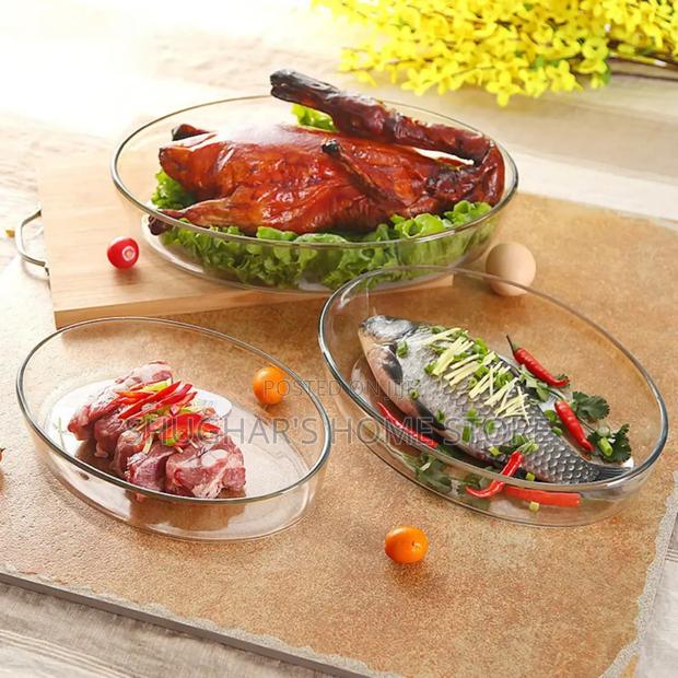 3pcs Set Oval Glass Bowls/ Baking Trays · Photo 2