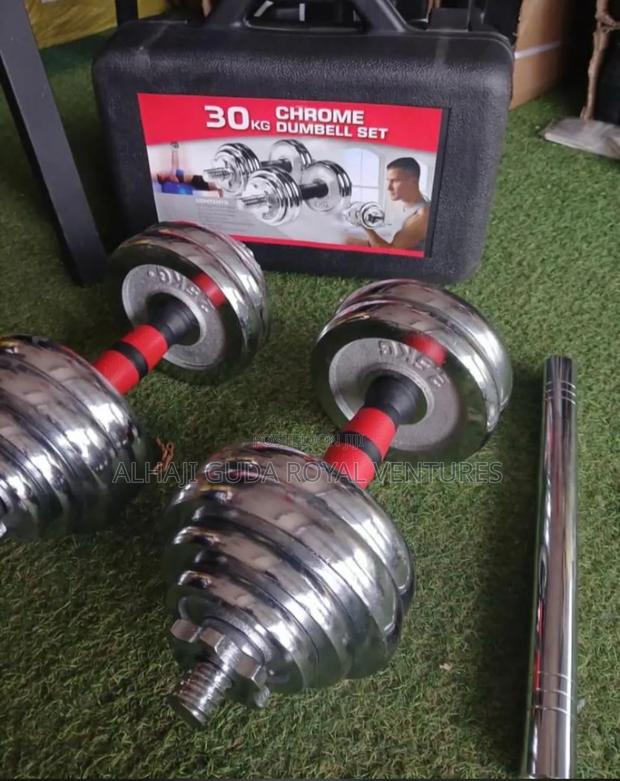 30kg Adjustable Chrome Dumbells Set · Photo 2
