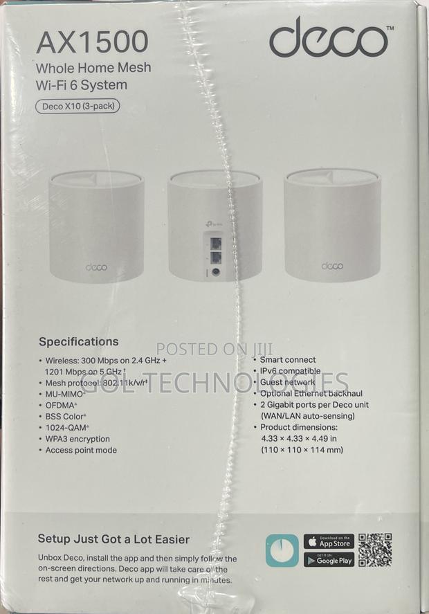 Tp-Link Deco Ax1500 Whole Home Mesh Wi-Fi 6 System Deco X10 (3-Pack) · Photo 3