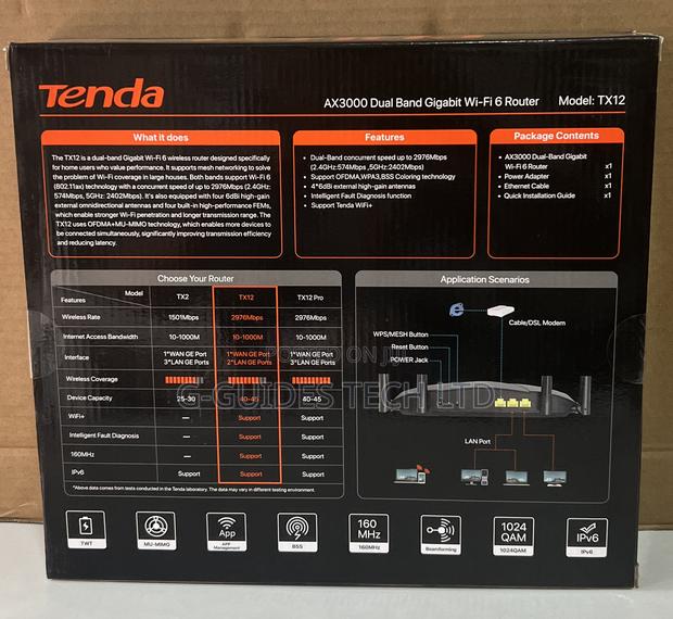 Tenda Ax3000 Dual Band Gigabit Wi-fi 6 Router Tx12 · Photo 3