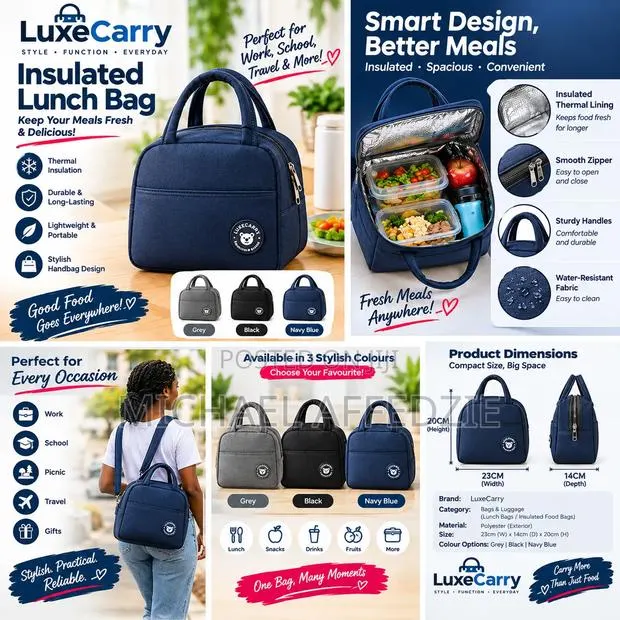 Insulated Lunch Bag – Stylish Thermal Food Tote · Photo 1