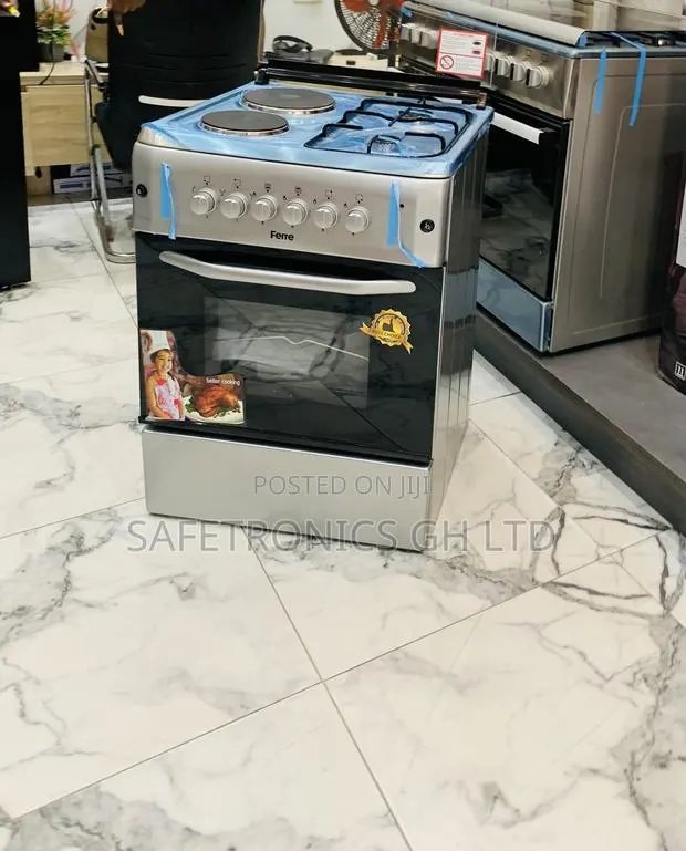 Essential New Grey 60x60 Ferre 2 Gas + 2 Electric Cooker · Photo 1