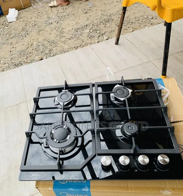 Lastest Black Midea 60cm 4 Burner Gas Hob| Black Glass [60GJ084] · Photo 1