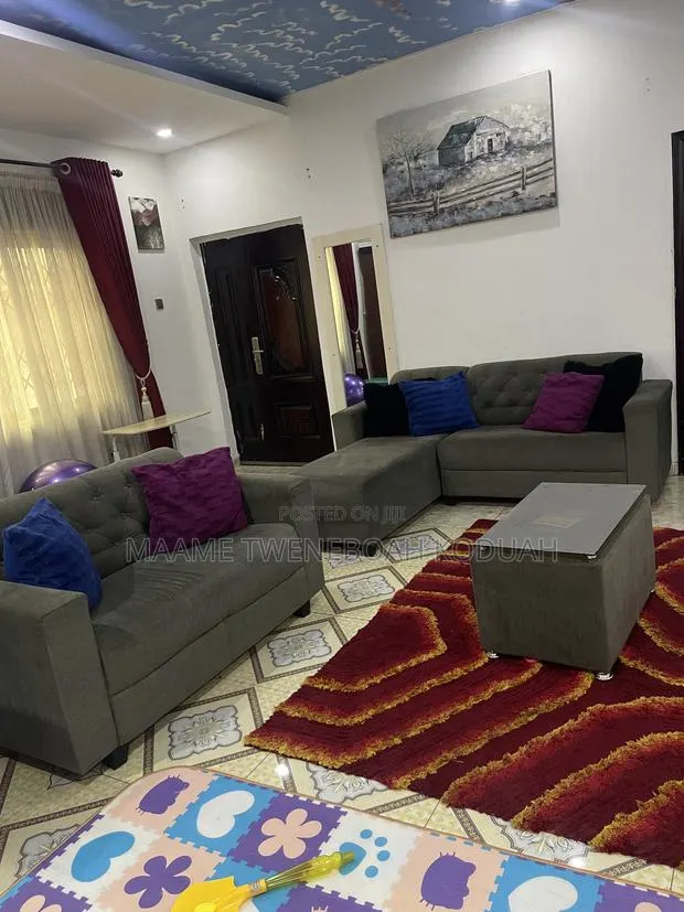 Modern Tufted Grey Fabric Sofa Set (L-Shape Sectional + 2-Seater Sofa) · Photo 1