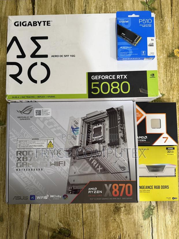 Ryzen 7 9700x, Gen 5 Nvme , Asus Strix X870 , 5080 All White Combo · Photo 1