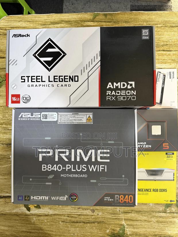 Amd Ryzen 5 9600x , Radeon Rx 9070 16gb, 32gb Ddr5 Ram All White Combo · Photo 1