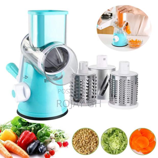 Tabletop Drum Grater (Vegetable Cutter/Slicer/Shredder)- Blue · Photo 1