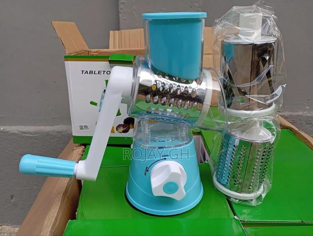 Tabletop Drum Grater (Vegetable Cutter/Slicer/Shredder)- Blue · Photo 3