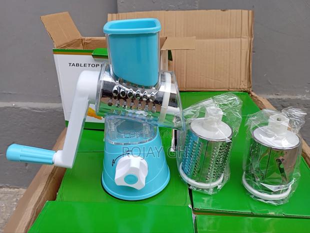 Tabletop Drum Grater (Vegetable Cutter/Slicer/Shredder)- Blue · Photo 4