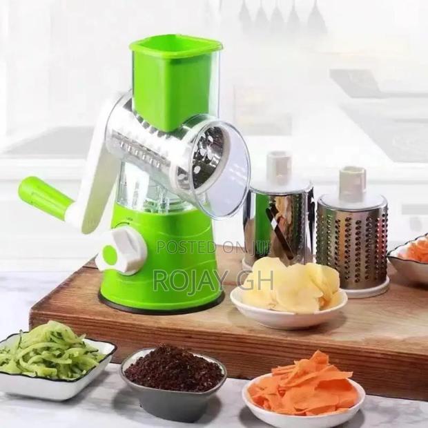 Tabletop Drum Vegetable Grater (Cutter/Slicer/Shredder) - Green · Photo 1