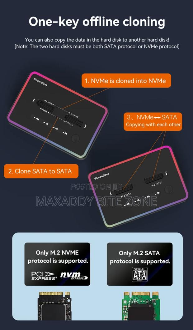 Blueendless Offline Clone Dual Protocol M.2 Ssd Case Ssd · Photo 3