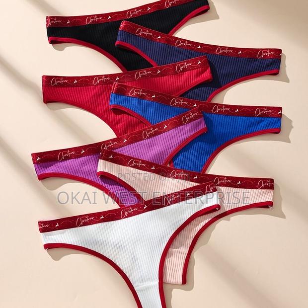 Holiday Ribbed Cotton Thong 3 Pieces · Photo 1