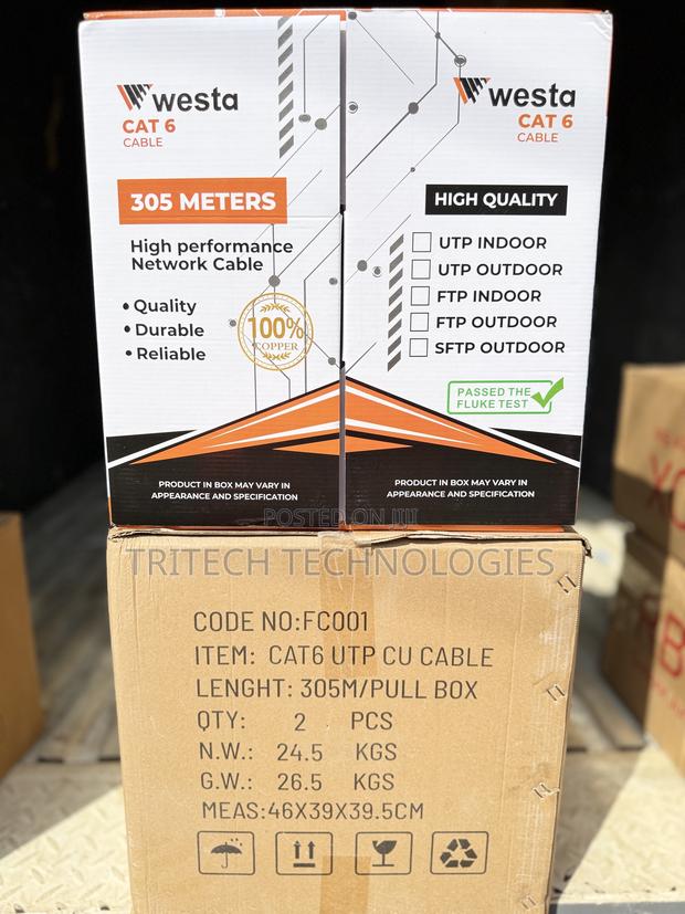 Westa Cat6 Cable 305m Utp Pure Copper Passed the Fluke Test| · Photo 3