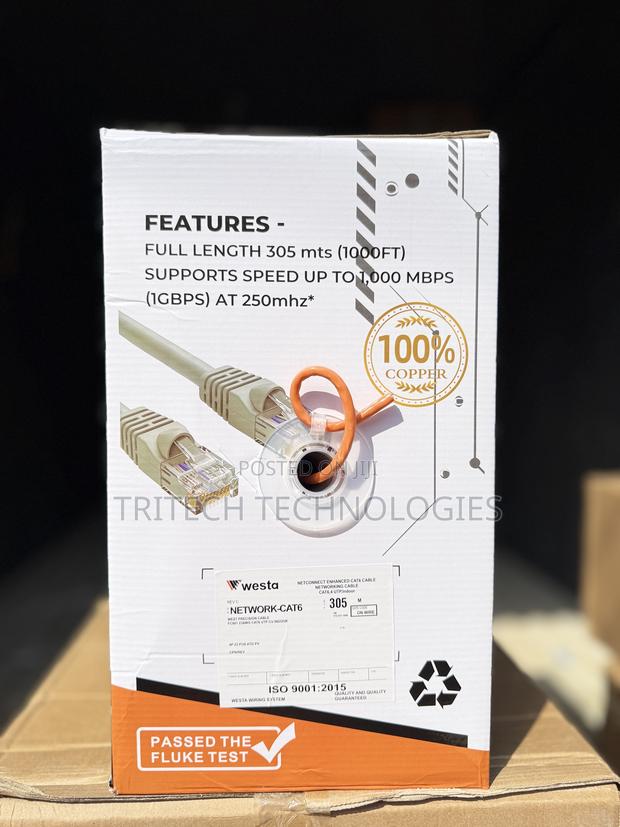 Westa Cat6 Cable 305m Utp Pure Copper Passed the Fluke Test| · Photo 1