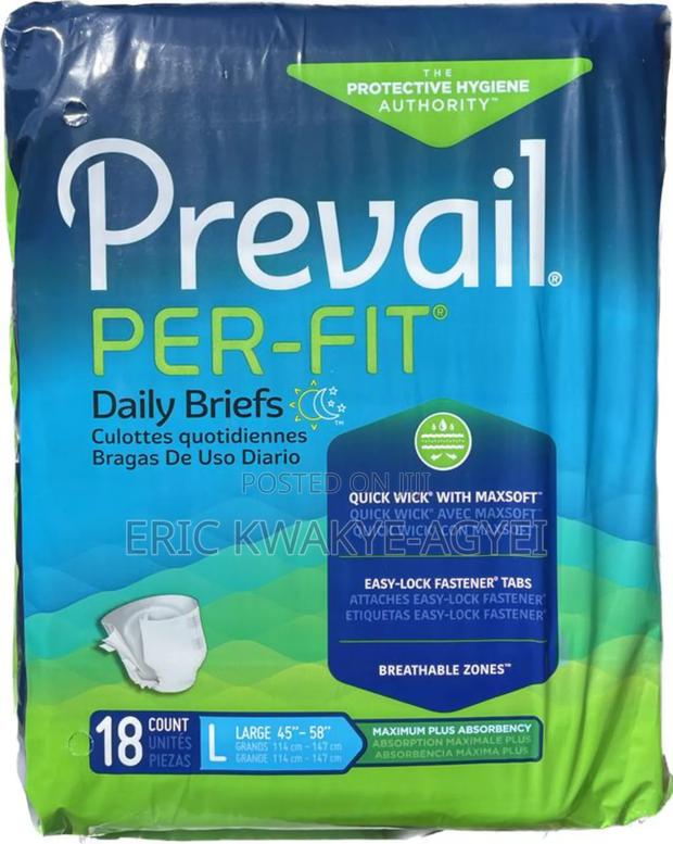 Prevail Per-Fit Maximum Plus Absorbency Incontinence Briefs, · Photo 1