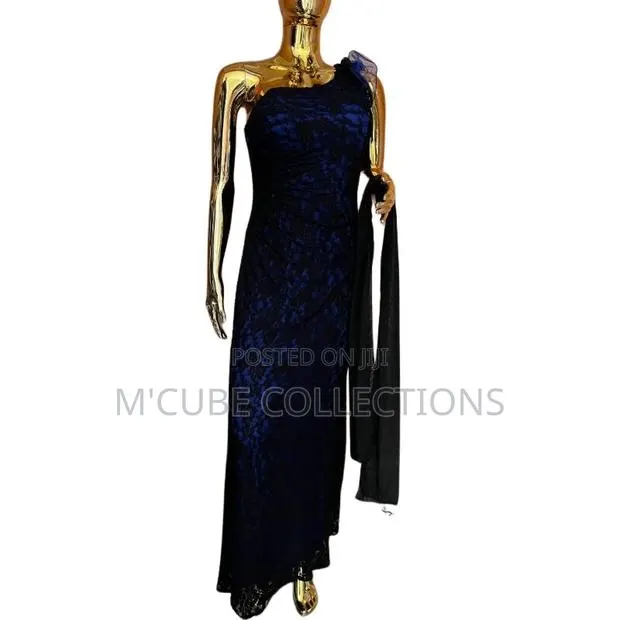 Velvet One-Shoulder Navy Gown · Photo 1
