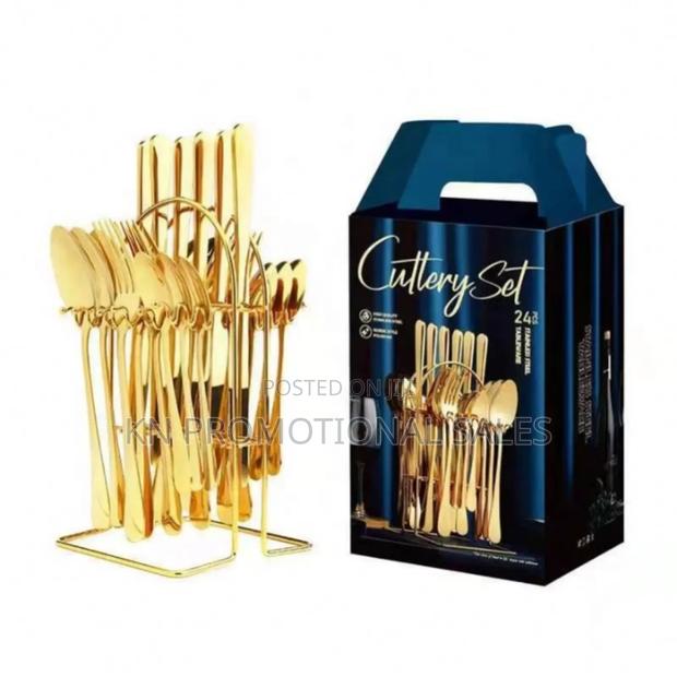 Cutlery Set Gold Plated 24 Set · Photo 1