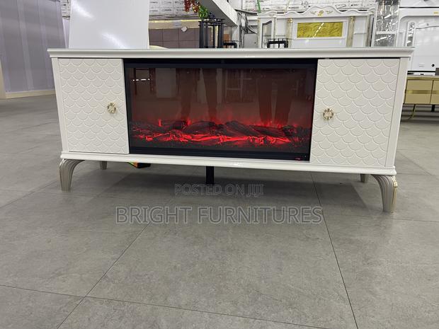 Electronic Tv Stand With Fire Flame and Bluetooth Speaker · Photo 2