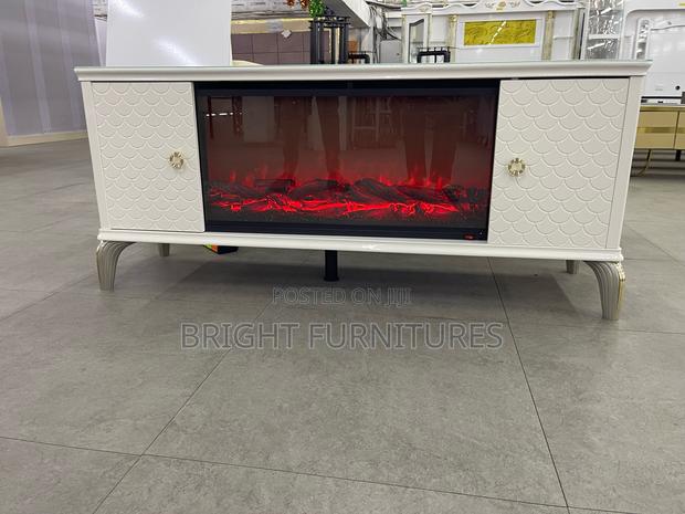 Electronic Tv Stand With Fire Flame and Bluetooth Speaker · Photo 1