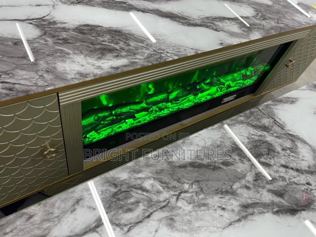 Electronic Tv Stand With Fire Flame and Bluetooth Speaker · Photo 3