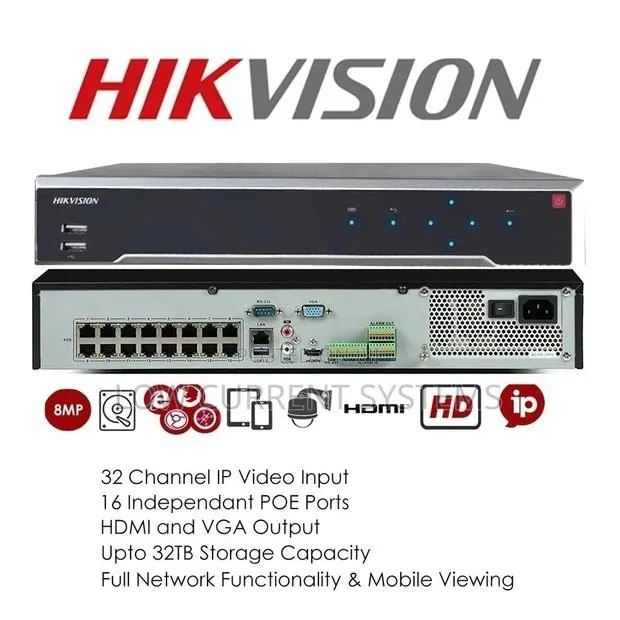 NVR Hikvision Ip 32ch Acusence 2hdd 16 Poe Ds-7632nxi-/16p · Photo 1