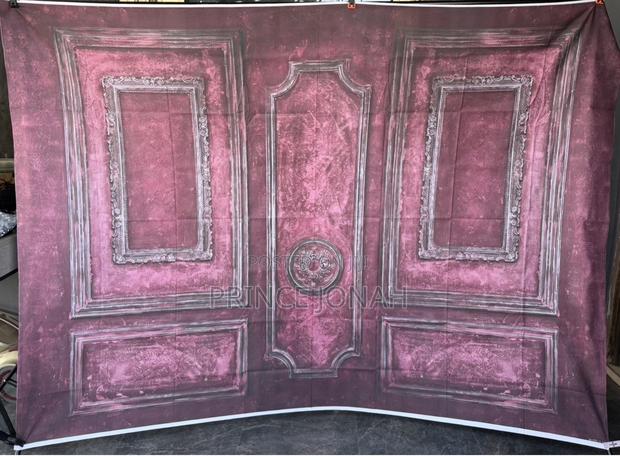 Mehofond 7x5ft Vintage Red Wall Photography Backdrop Vintage Wooden · Photo 1
