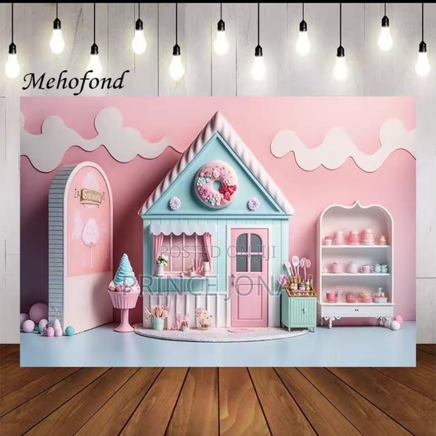 Mehofond Photography Background Summer Pink Ice Cream Shop Candy House · Photo 2