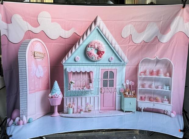 Mehofond Photography Background Summer Pink Ice Cream Shop Candy House · Photo 1