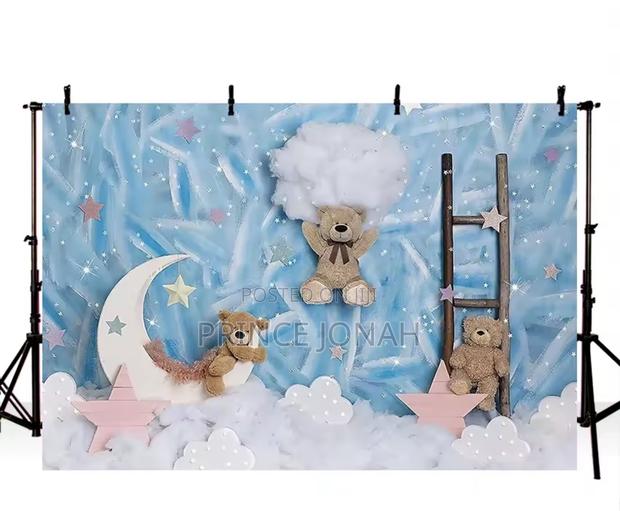 Mehofond Photography Background Dreamy Blue Star Moon Toy Bear · Photo 2
