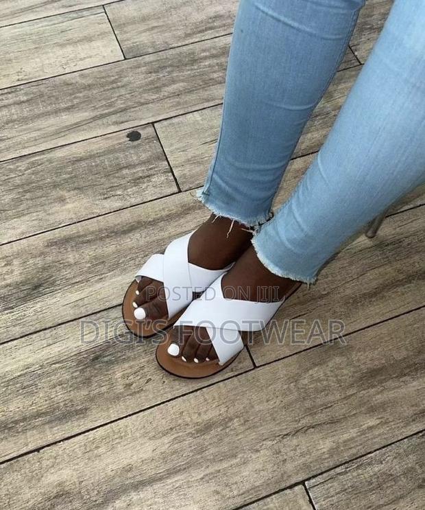 White Crossed Ladies Slippers · Photo 2
