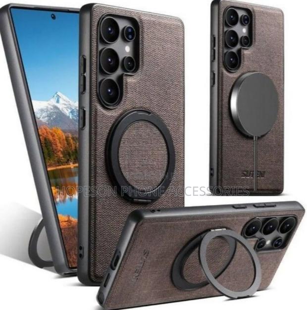Classic Leather Cases With Supporting Ring Stand for Samsung · Photo 1