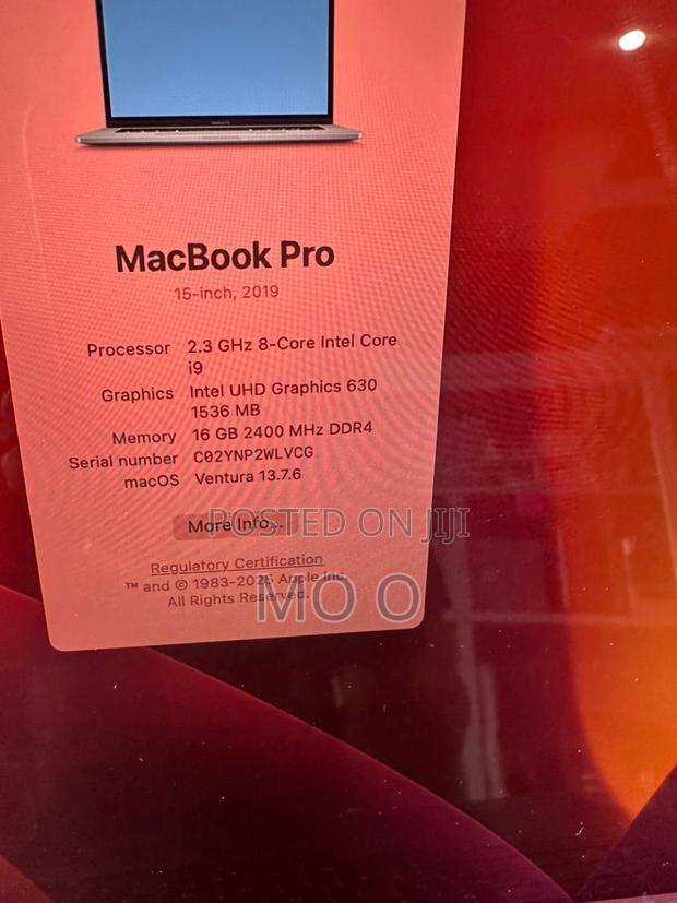 Laptop Apple MacBook Pro 2019 16GB Intel Core I9 SSD 512GB · Photo 5